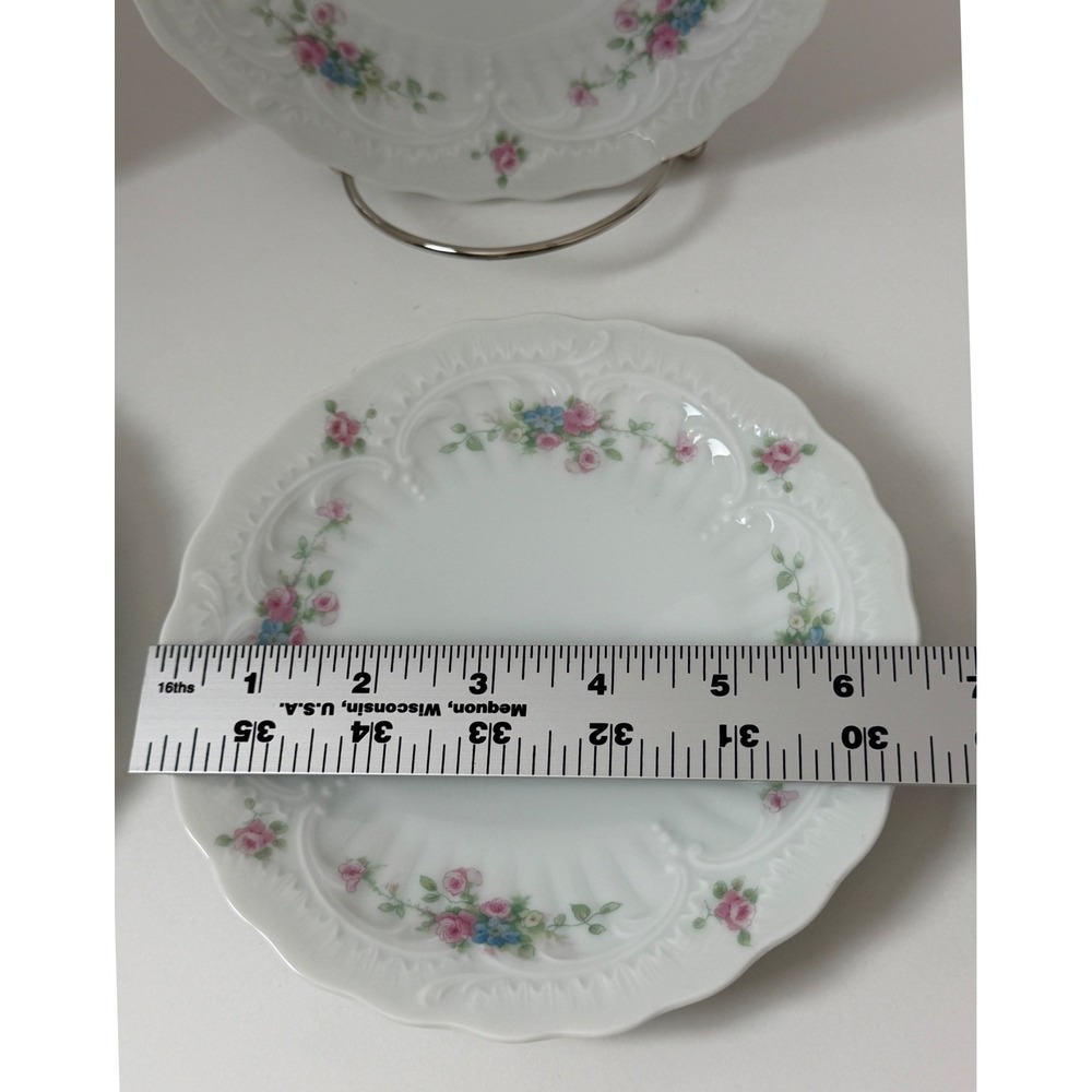 Limoges France Chastagner & Cie Bread Plates Set of 4 6.5" White Floral Rose - Picture 6 of 9